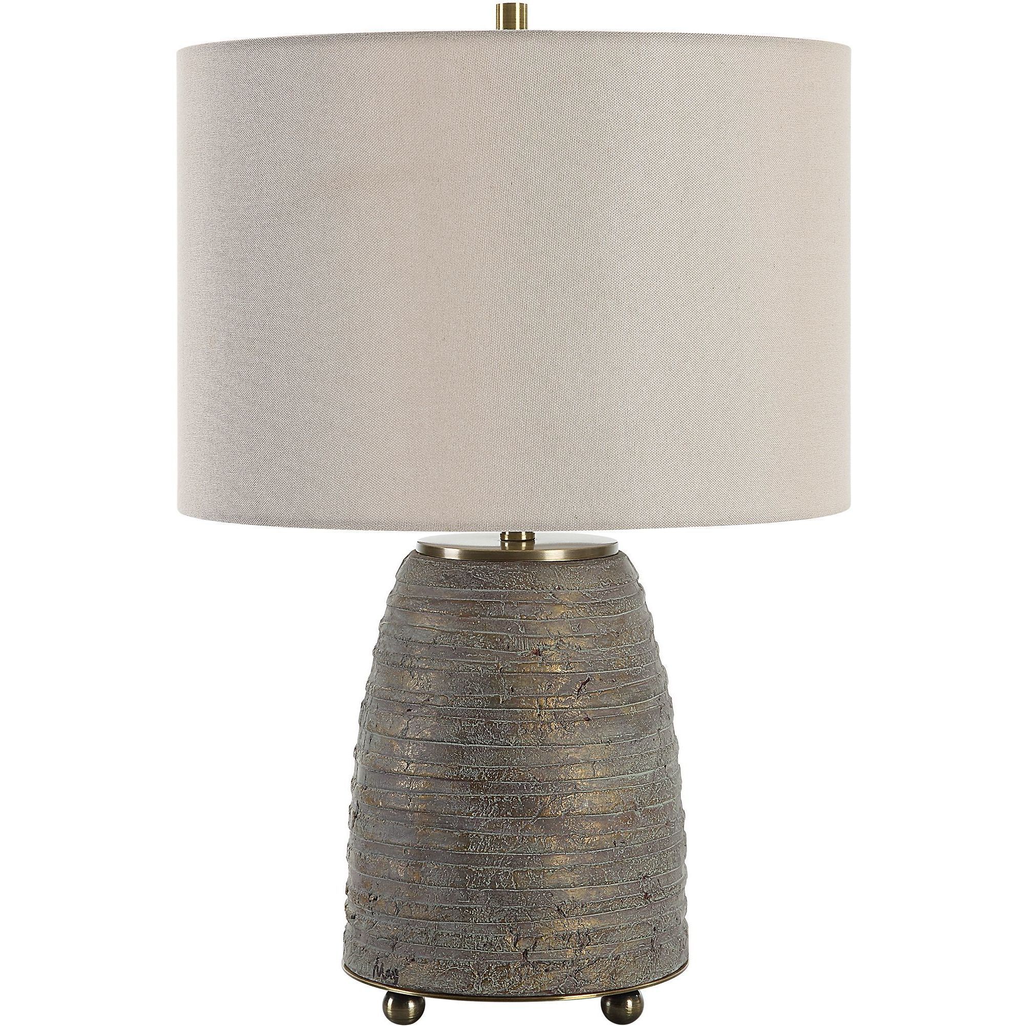 Gorda 22.5 inch 150.00 watt Textured Bronze Ceramic with Green Patina Table Lamp Portable Light