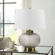 Estelle 22 inch 150.00 watt Light Smoke-Gray Glass and Antique Brass Table Lamp Portable Light