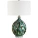 Mihaela 27 inch 150.00 watt Ivory and Green with Crystal and Brass Table Lamp Portable Light