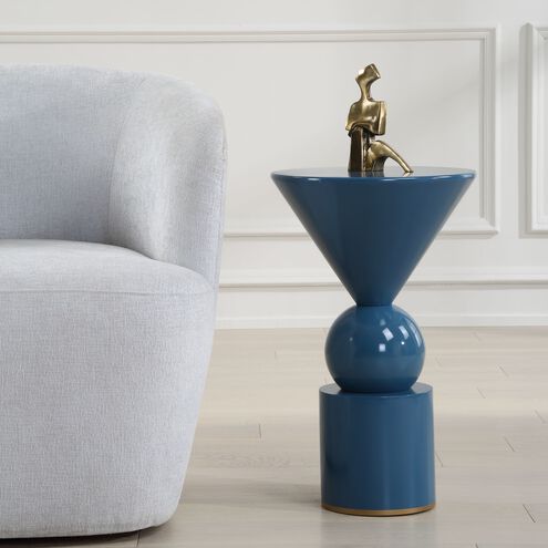 Trig 23 X 14 inch Blue and Gold Accent Table