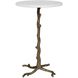 Calais 22 X 14 inch Antique Brass and White Marble Accent Table