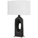 Void 30 inch 150 watt Matte Black Glaze and Brass Table Lamp Portable Light