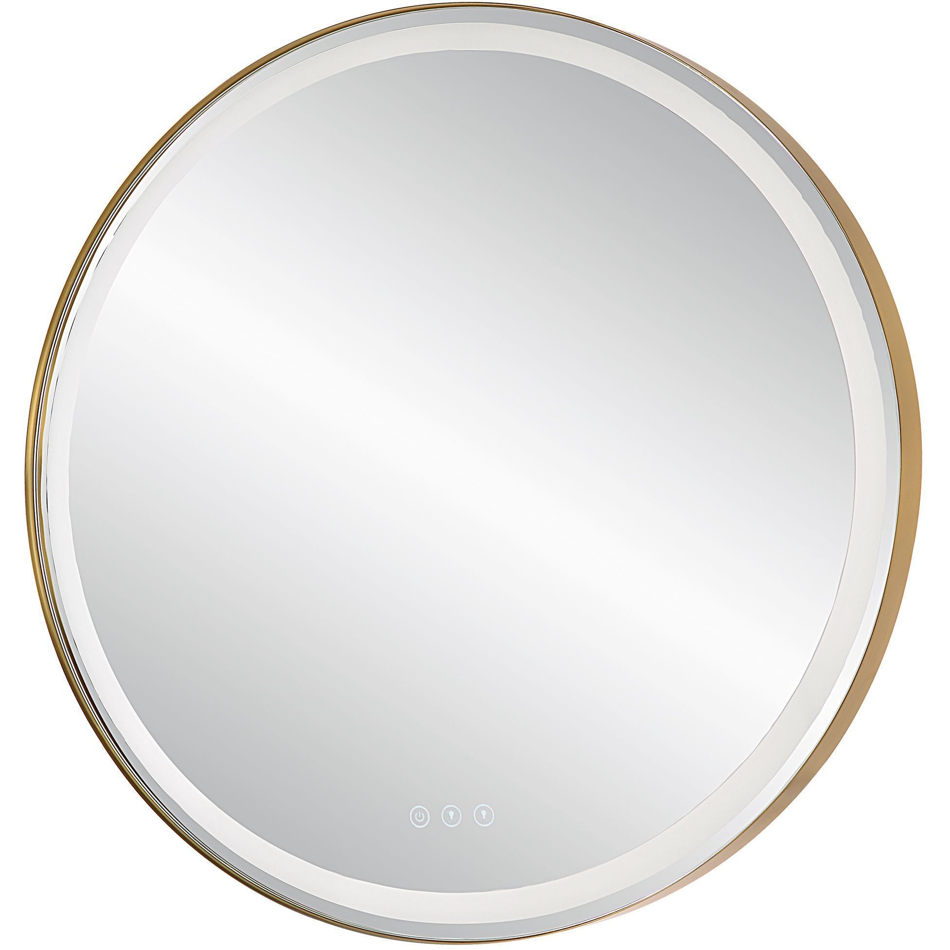 Crofton 32 X 32 inch Plated Brushed Brass LED Lighted Mirror