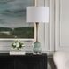 Sanctuary 35.25 inch 150.00 watt Greenish-Gray Glass with Brass and Crystal Table Lamp Portable Light