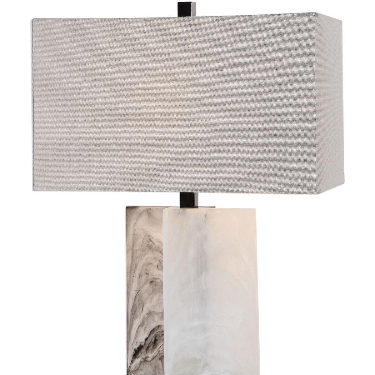 Vanda 26 inch 150 watt Stone and Polished Nickel Table Lamp Portable Light