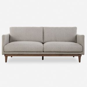 Freefall Beige Polyester and Walnut with Gray Ceruse Sofa