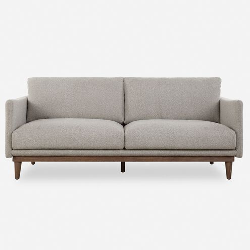 Freefall Beige Polyester and Walnut with Gray Ceruse Sofa
