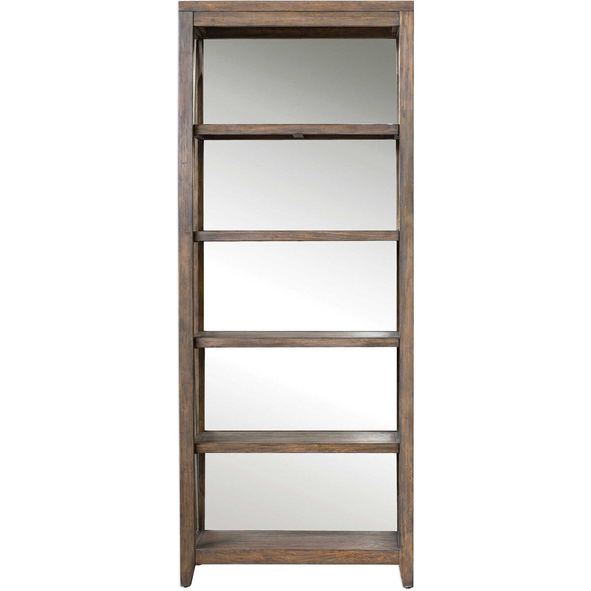 Delancey 90 X 36 inch Weathered Oak and Antique Pewter Etagere