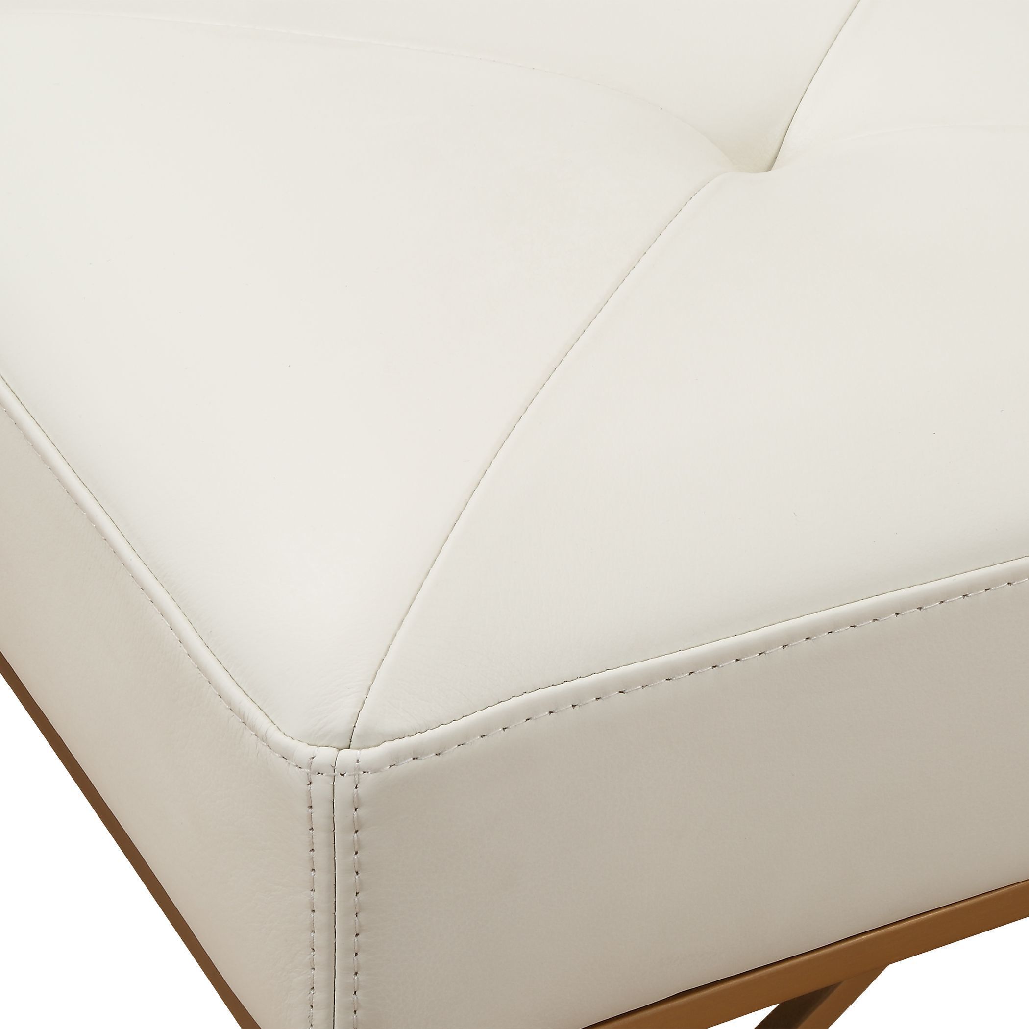 Swale Ivory Leather and Brushed Brass Bench