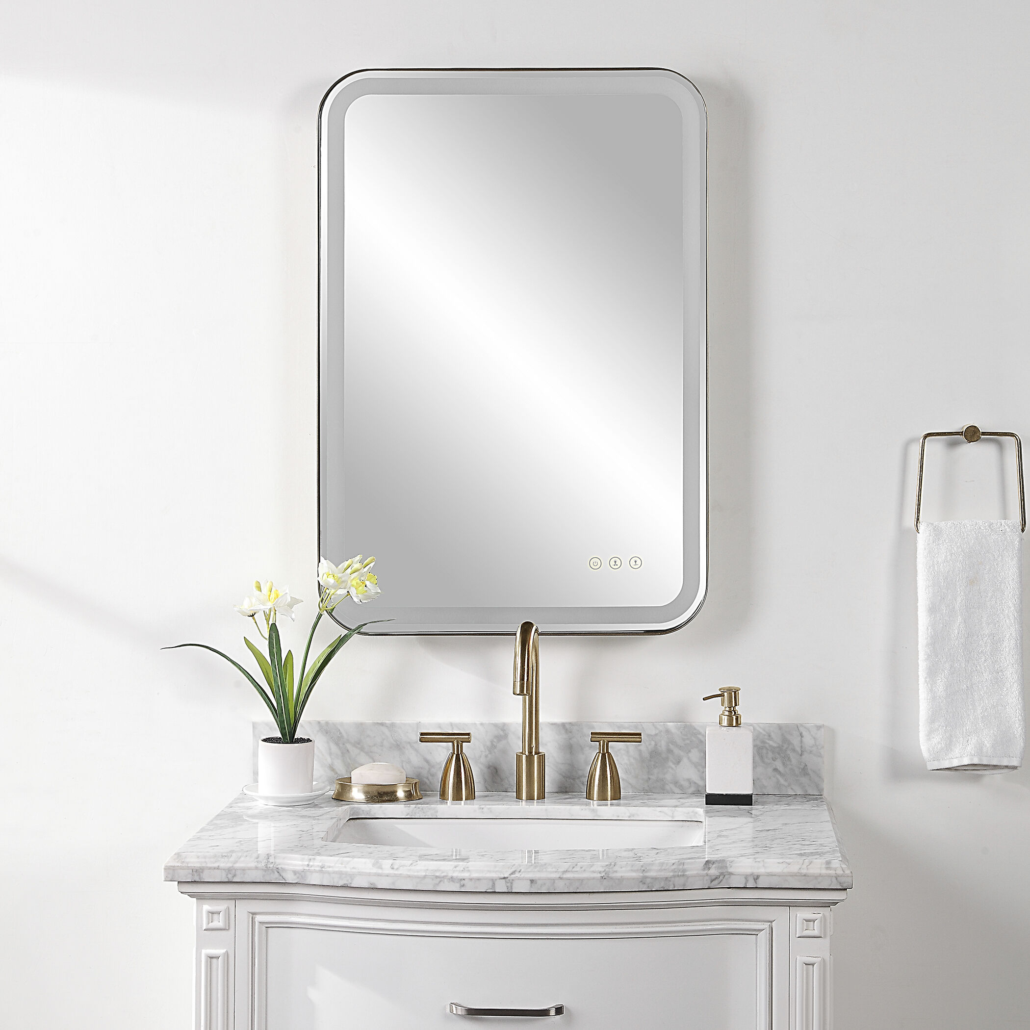 Crofton 32 X 22 inch Satin Black Vanity Mirror