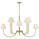 Poppins 8 Light 45 inch Warm Brass Chandelier Ceiling Light