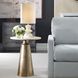 Midsummer 24 X 20 inch Antique Brass and Travertine Accent Table