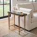 Preston 24.8 X 24 inch Antiqued Brass and Glass Accent Table