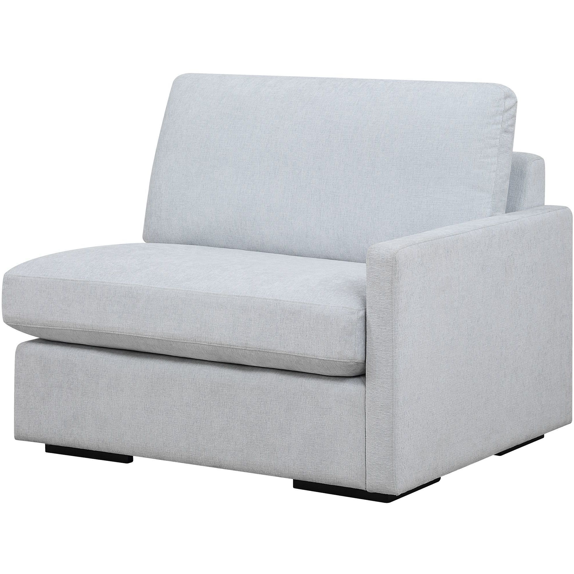 Refuge Light Cloud Blue Polyester Sofa, Right Arm Facing