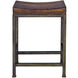 Beck 24 inch Dark Walnut and Brushed Steel Counter Stool