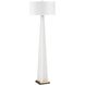 Rosin 66.25 inch 150 watt Frosted White Acrylic with Antique Brass and Black Floor Lamp Portable Light