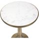 Gianno 25 X 21 inch White Marble and Antique Brass Side Table