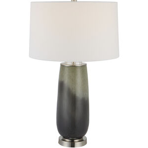 Campa 28 inch 150.00 watt Green and Gray-Blue Ombre Glass Table Lamp Portable Light