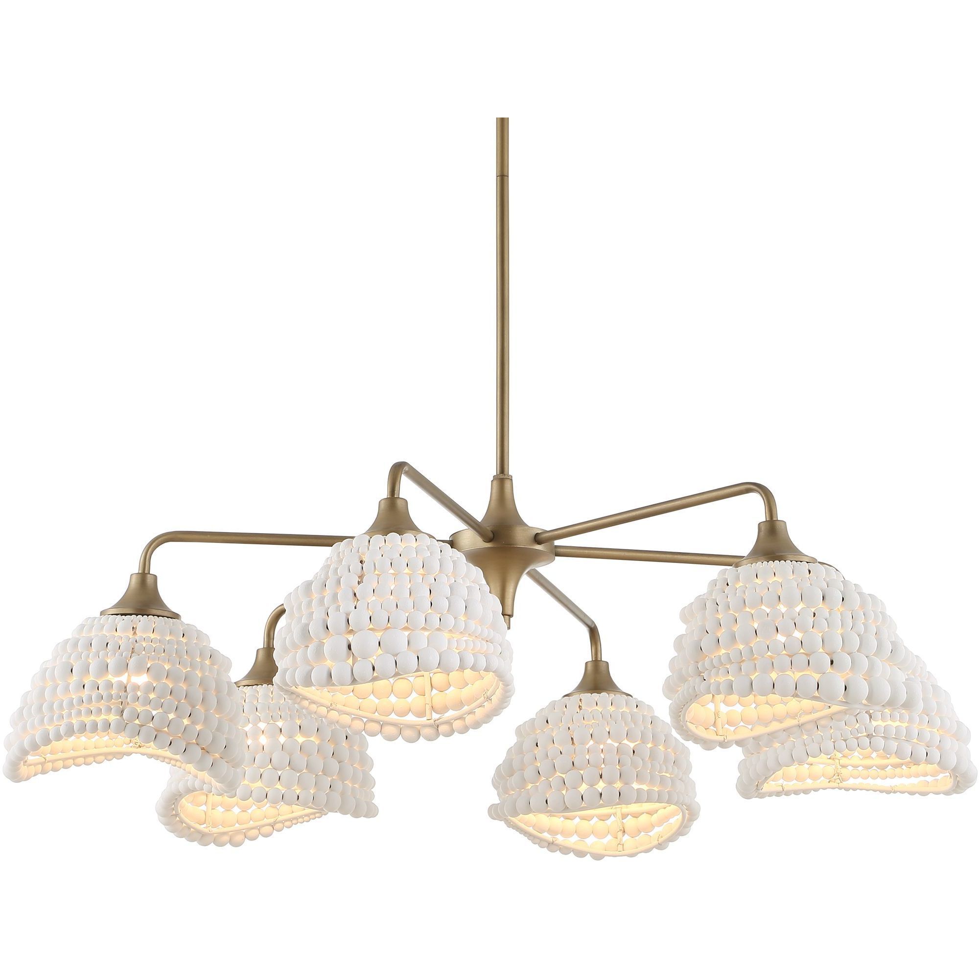Biddeford 6 Light 36 inch Brushed Matte Gold Pendant Ceiling Light
