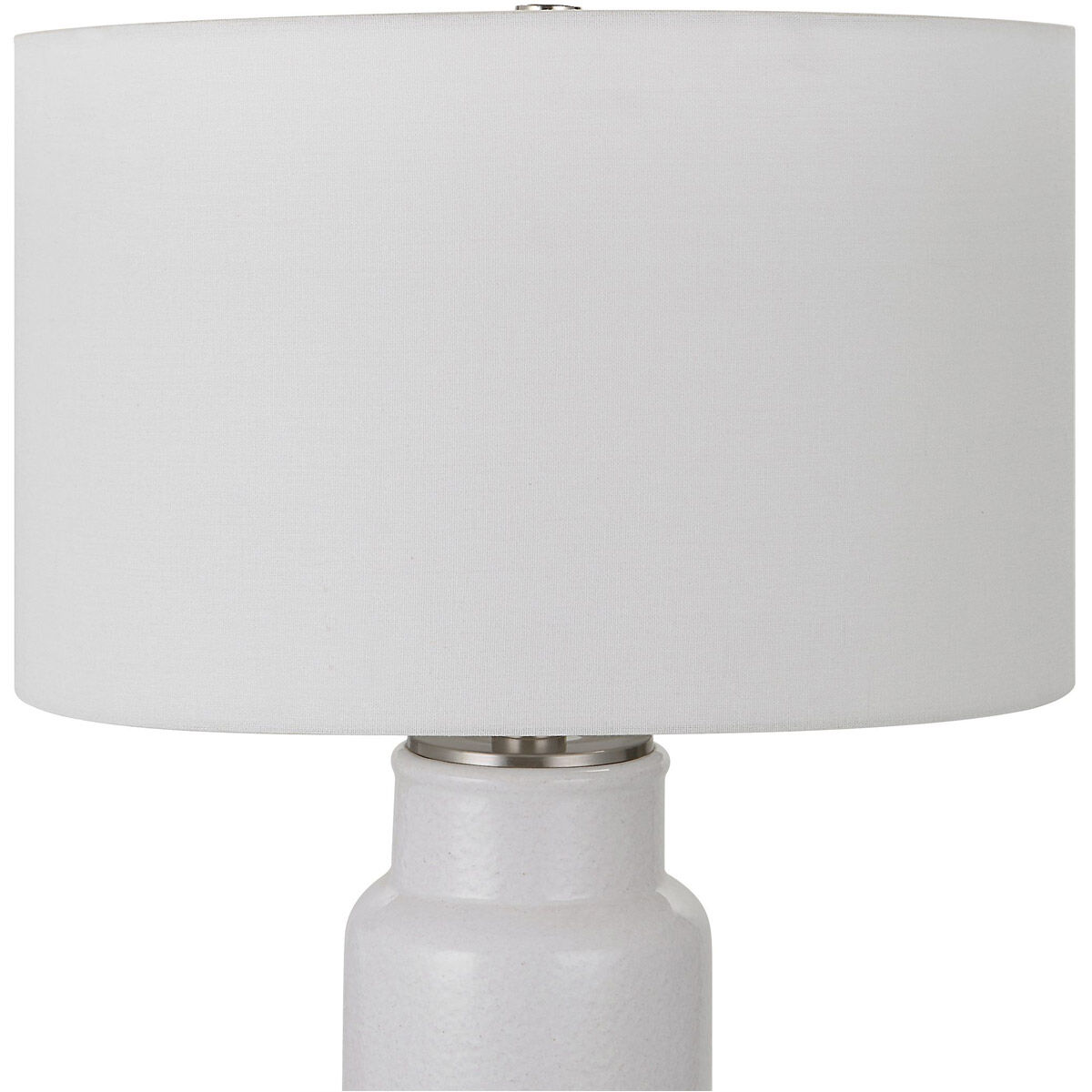 Albany 28 inch 150.00 watt Textured White Glaze and Brushed Nickel Table Lamp Portable Light
