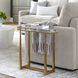 Midas 24 X 24 inch Antique Gold and Crystal Accent Table