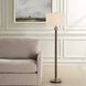 Keros 62 inch 150 watt Dark Oak and Brass Floor Lamp Portable Light