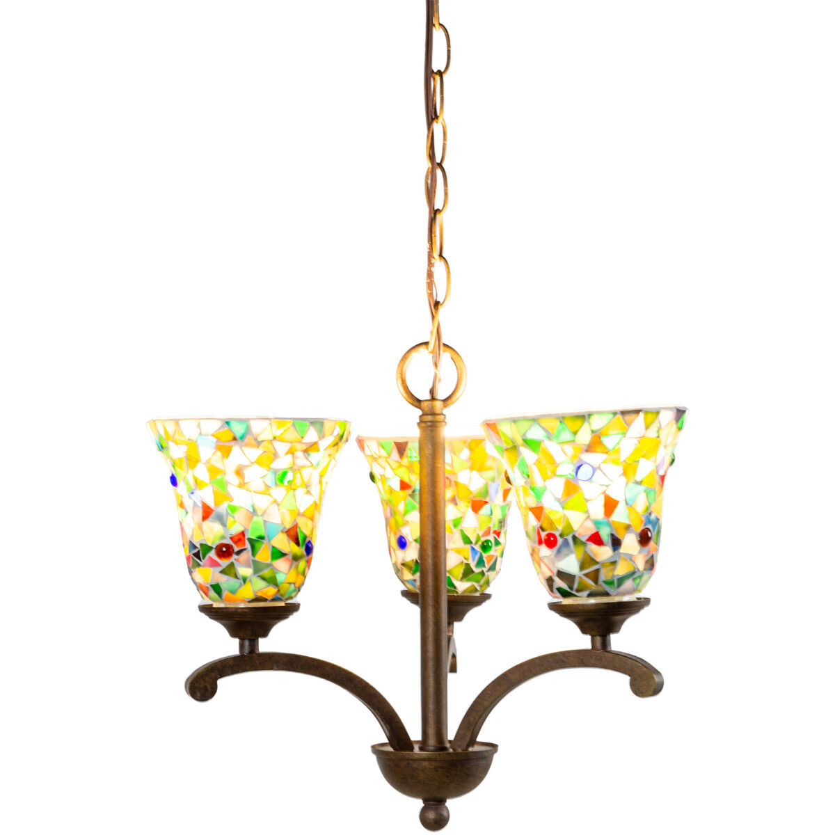 Springdale 3 Light 15.5 inch Antique Golden Bronze Chandelier Ceiling Light