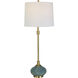 Kaimana 34 inch 150.00 watt Mottled Aged Blue Drip Glaze and Antiqued Brass Buffet Lamp Portable Light