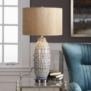 Lokni 30 inch 150 watt Aged Ivory Ceramic Table Lamp Portable Light