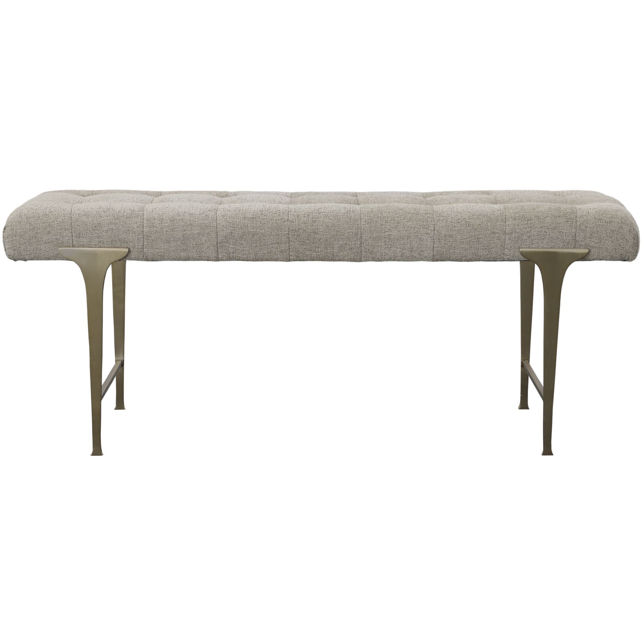 Imperial Light Gray and Satin Champagne Bench