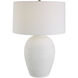 Reyna 28.5 inch 150.00 watt Chalk White Glaze and Brushed Nickel Table Lamp Portable Light