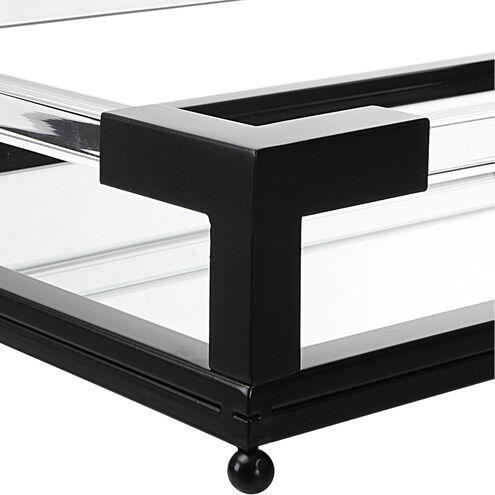 Balkan Matte Black and Clear Acrylic with Beveled Mirror Tray