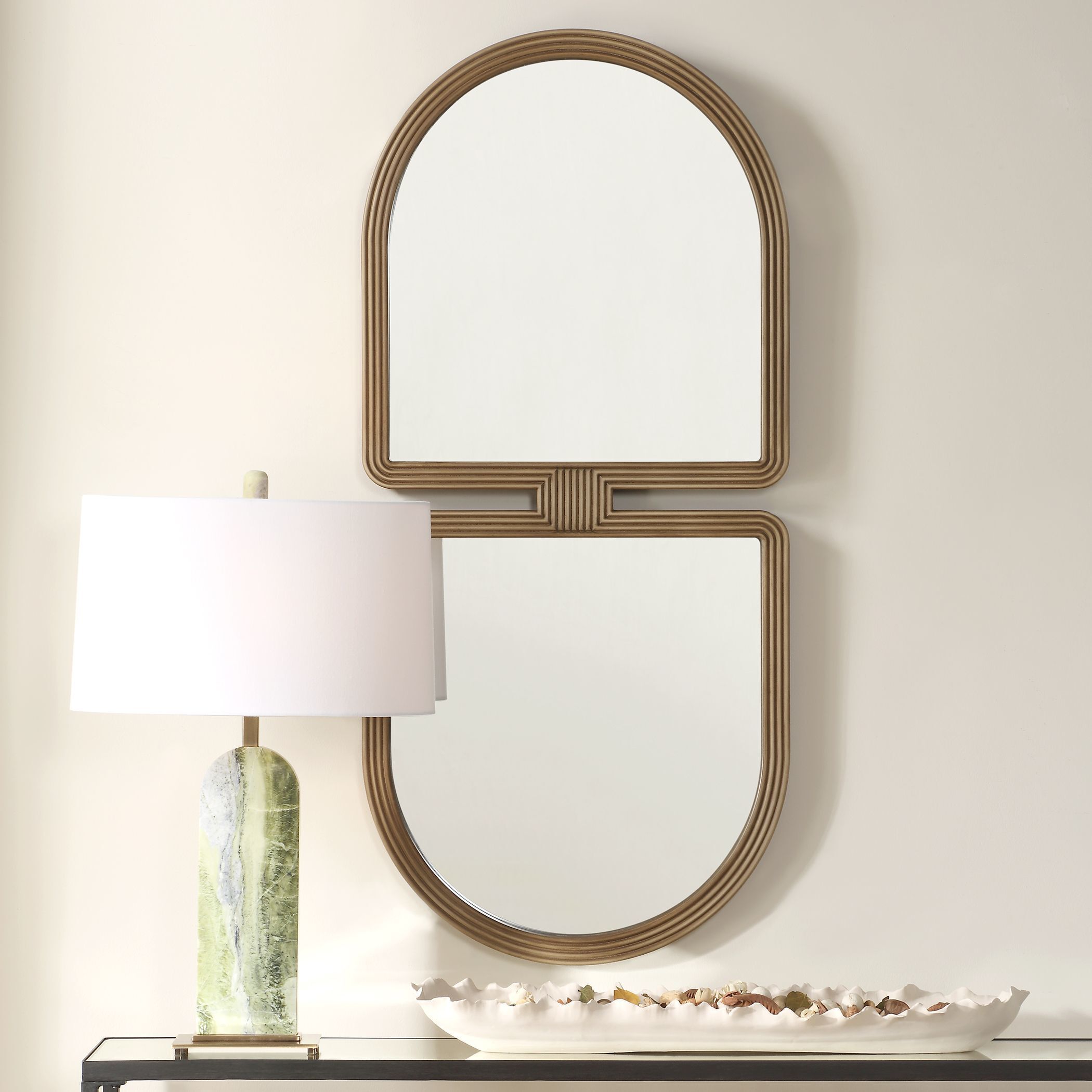 Jacques 47.5 X 22 inch Antiqued Gold Mirror