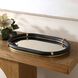 Cyprus Black Faux Shagreen Leather and Brass Tray