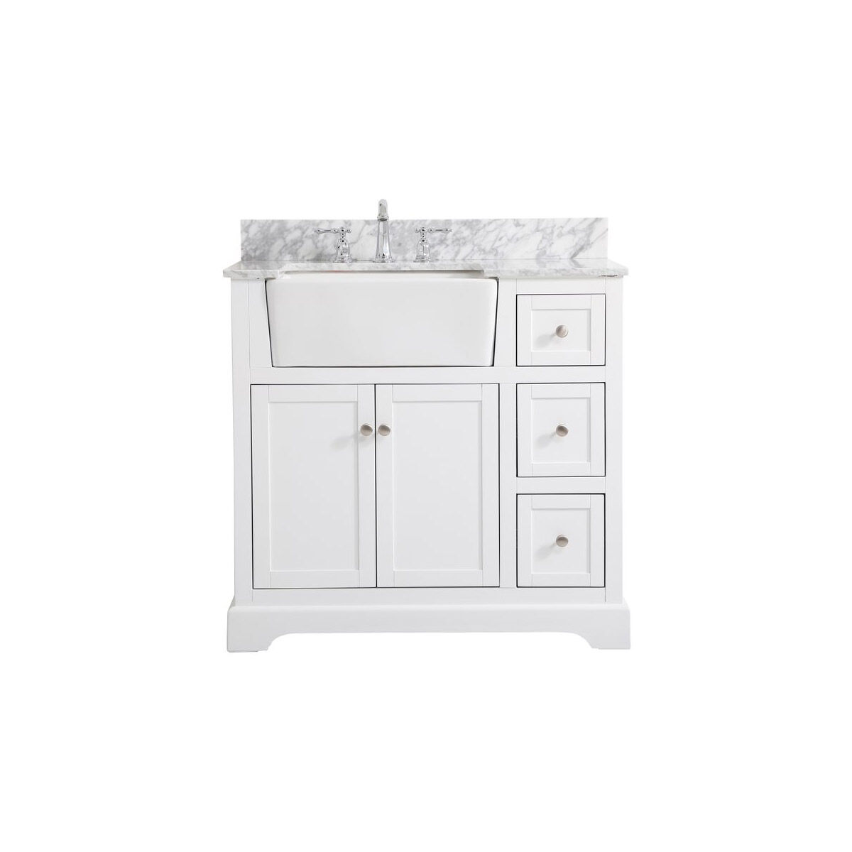 Franklin 36 X 22 X 34.75 inch White Bathroom Vanity Cabinet