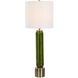 Aspis 31 inch 150 watt Transparent Green Glass and Antique Gold Table Lamp Portable Light