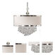 Fascination 3 Light 22 inch Cascading Crystals and Off-White Linen Shade Hanging Shade Ceiling Light