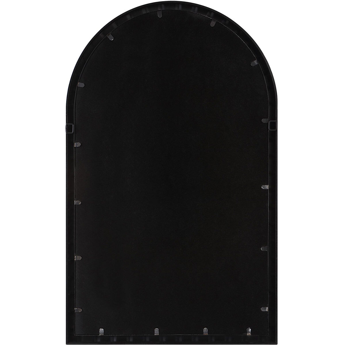 Dandridge 39 X 24 inch Distressed Matte Black with Silver Undertones Arch Wall Mirror