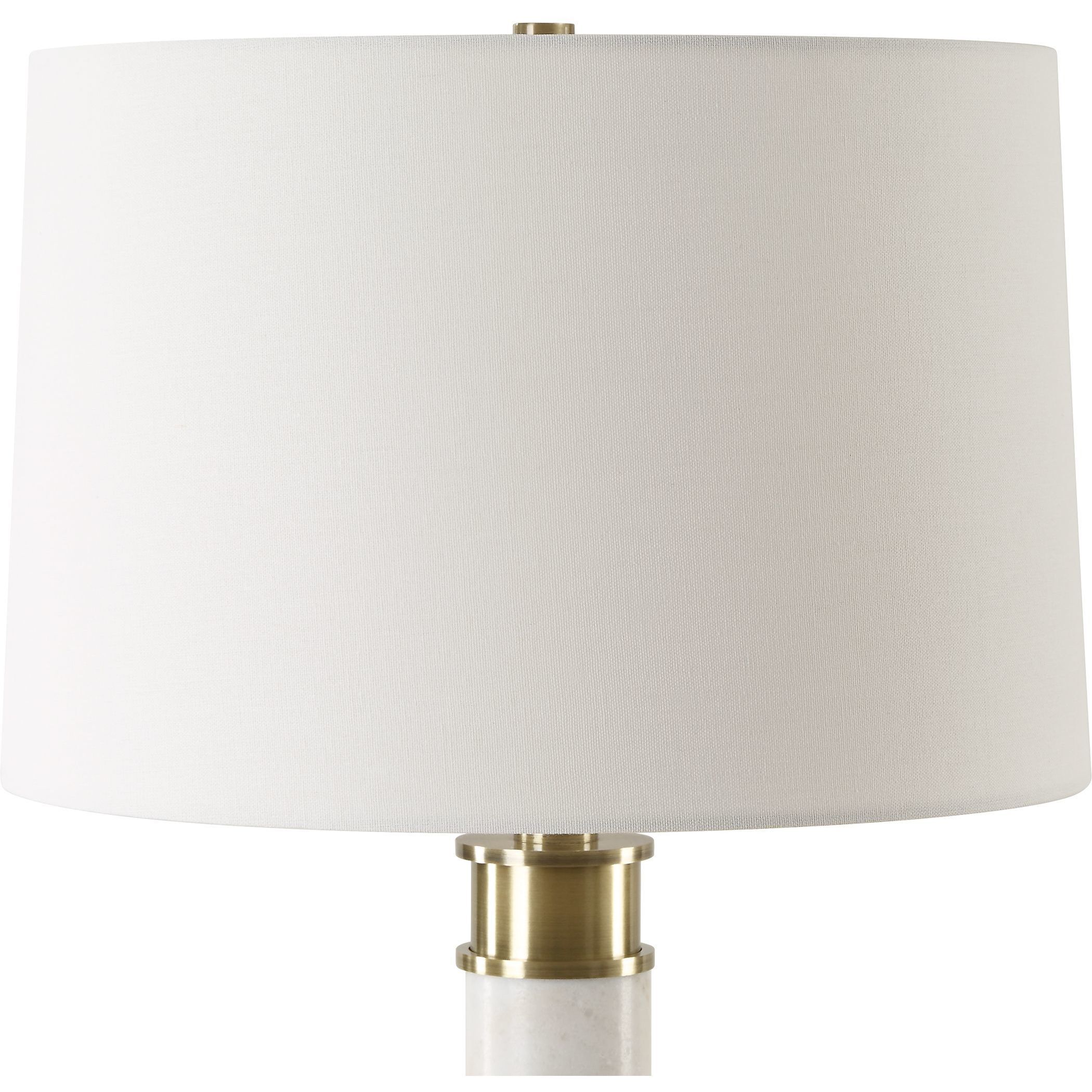 Plinth 27.75 inch 100.00 watt White Marble and Antique Brass with Crystal Table Lamp Portable Light