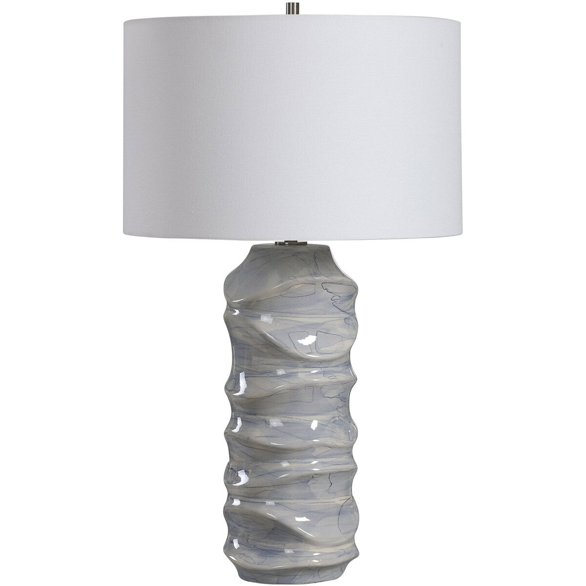 Waves 28 inch 150.00 watt Light Cobalt Blue Drip Glaze Table Lamp Portable Light