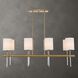 Awyr 8 Light 43.5 inch Warm Brass Linear Chandelier Ceiling Light