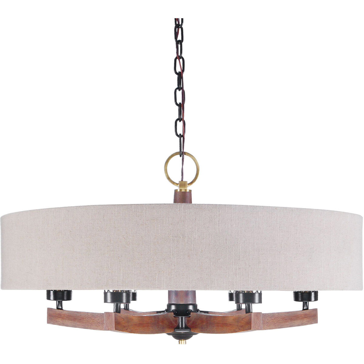 Woodall 6 Light 36 inch Dark Bronze and Antique Brass Drum Chandelier Ceiling Light