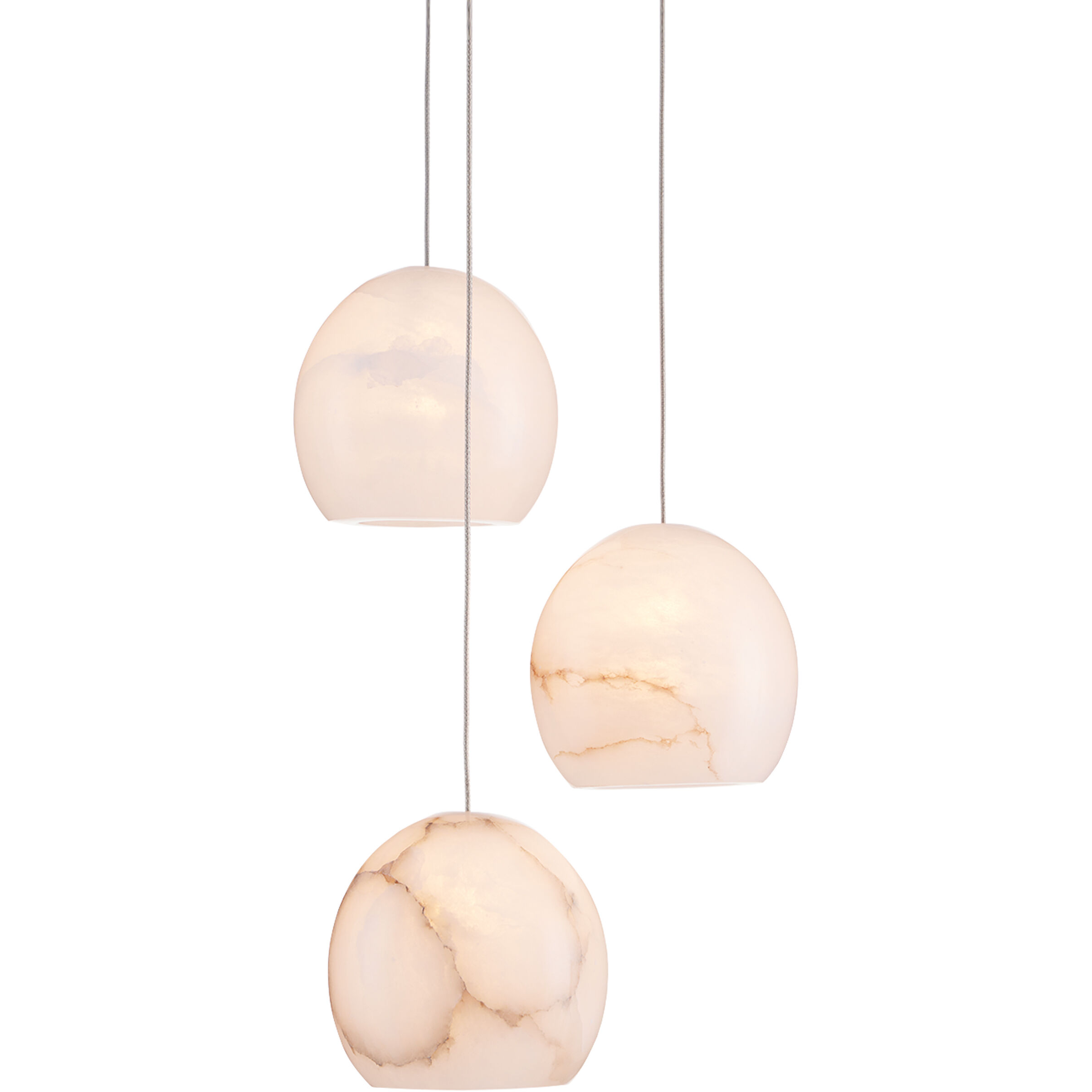 Lazio 3 Light 10.5 inch Natural/Painted Silver Multi-Drop Pendant Ceiling Light