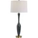 Remy 32.5 inch 150.00 watt Black Glaze with Mottled White Details Table Lamp Portable Light