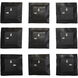 Malosi Matte Black Wood Wall Decor, Set of 9