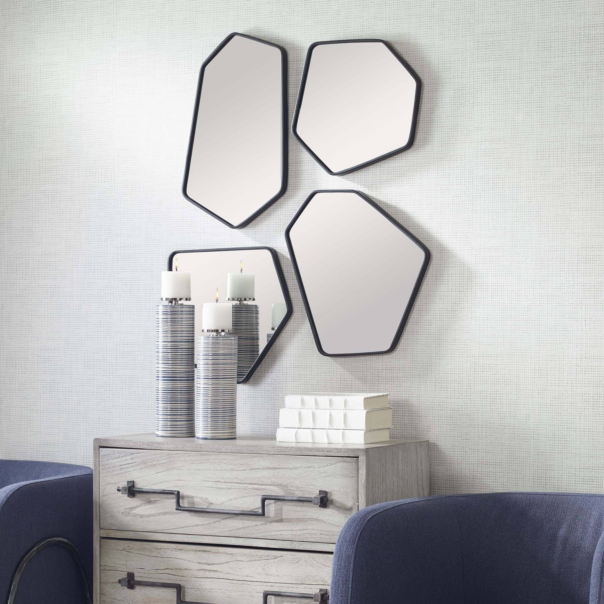 Linneah 20 X 12 inch Satin Black Mirrors