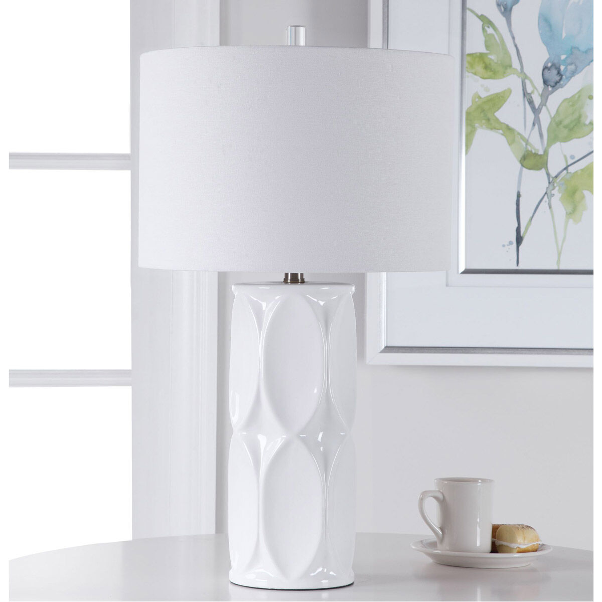 Sinclair 26 inch 150 watt White Table Lamp Portable Light