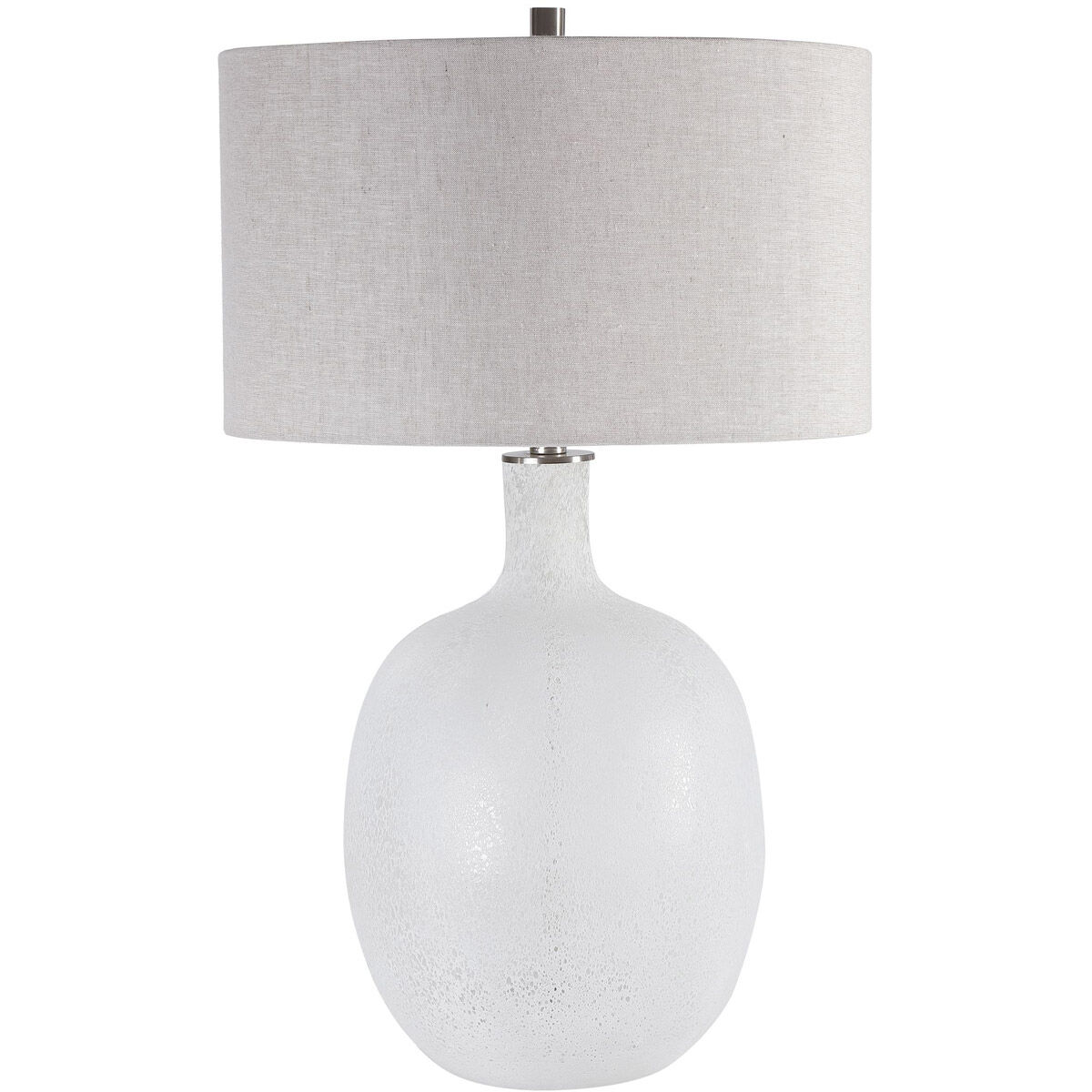 Whiteout 30 inch 150.00 watt Mottled Aged White and Brushed Nickel Table Lamp Portable Light