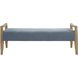 Daylight Natural Oak and Sky Blue Polyester Bench