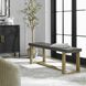 Voyage Warm Brushed Brass and Gray Glazed Walnut Bench